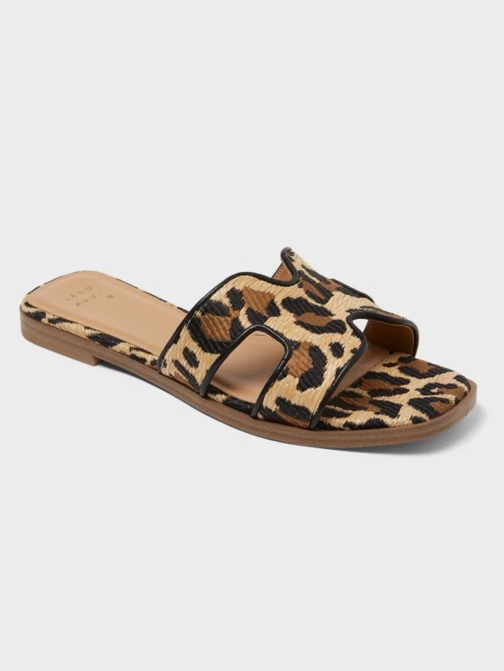 A New Day Leopard-Print Open-Side Slide Sandal